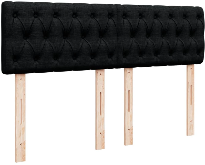 vidaXL Κρεβάτι Boxspring με Στρώμα Μαύρο 140x200 εκ. Υφασμάτινο