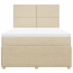 vidaXL Κρεβάτι Boxspring με Στρώμα Κρεμ 160x200 εκ. Υφασμάτινο