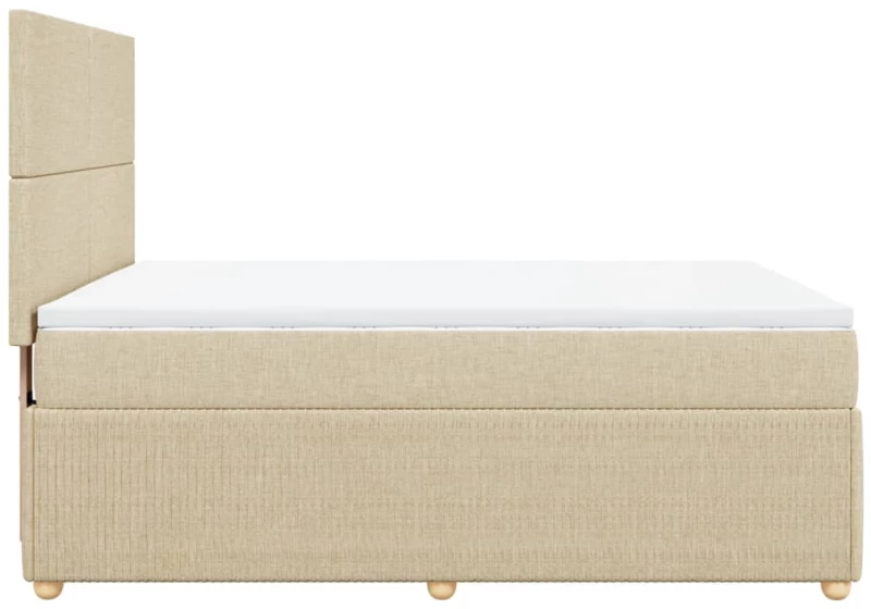 vidaXL Κρεβάτι Boxspring με Στρώμα Κρεμ 160x200 εκ. Υφασμάτινο