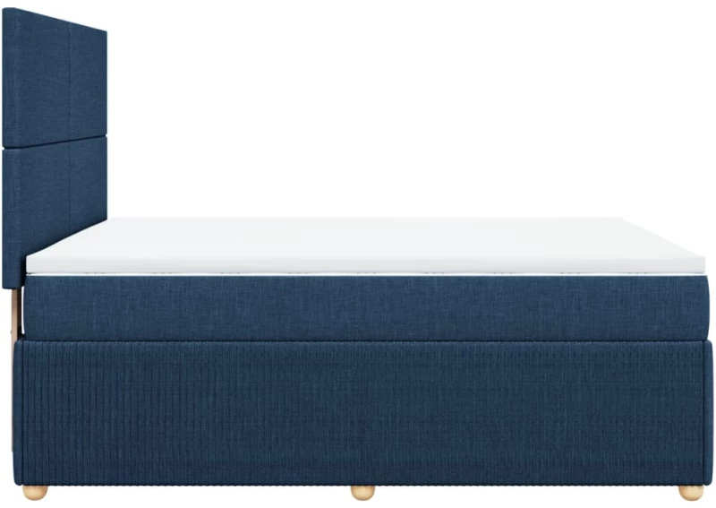 vidaXL Κρεβάτι Boxspring με Στρώμα Μπλε 160x200 εκ. Υφασμάτινο