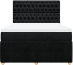 vidaXL Κρεβάτι Boxspring με Στρώμα Μαύρο 140x200 εκ. Υφασμάτινο