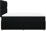 vidaXL Κρεβάτι Boxspring με Στρώμα Μαύρο 140x200 εκ. Υφασμάτινο