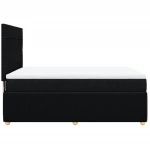 vidaXL Κρεβάτι Boxspring με Στρώμα Μαύρο 140x200 εκ. Υφασμάτινο