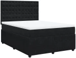 vidaXL Κρεβάτι Boxspring με Στρώμα Μαύρο 140x190 εκ. Βελούδινο