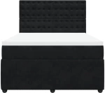 vidaXL Κρεβάτι Boxspring με Στρώμα Μαύρο 140x190 εκ. Βελούδινο