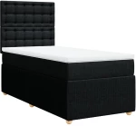 vidaXL Κρεβάτι Boxspring με Στρώμα Μαύρο 100 x 200 εκ. Υφασμάτινο
