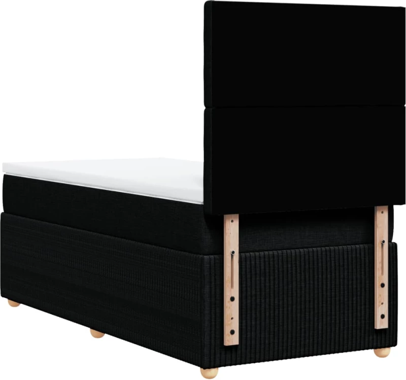 vidaXL Κρεβάτι Boxspring με Στρώμα Μαύρο 100 x 200 εκ. Υφασμάτινο