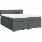 vidaXL Κρεβάτι Boxspring με Στρώμα Σκούρο Γκρι 180x200 εκ Υφασμάτιν