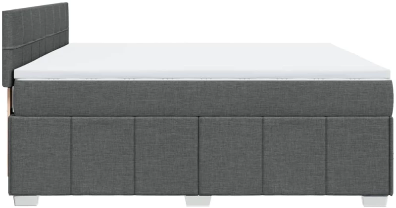 vidaXL Κρεβάτι Boxspring με Στρώμα Σκούρο Γκρι 180x200 εκ Υφασμάτιν
