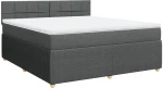 vidaXL Κρεβάτι Boxspring με Στρώμα Σκούρο Γκρι 180x200 εκ Υφασμάτιν