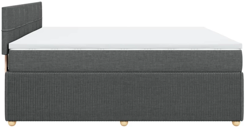 vidaXL Κρεβάτι Boxspring με Στρώμα Σκούρο Γκρι 180x200 εκ Υφασμάτιν