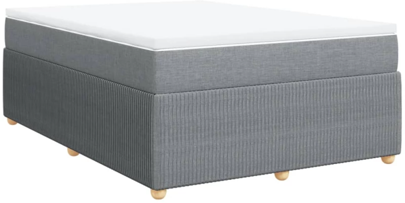 vidaXL Κρεβάτι Boxspring με Στρώμα Ανοιχτό Γκρι 140x190 εκ. Υφασμάτινο