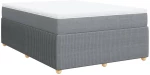 vidaXL Κρεβάτι Boxspring με Στρώμα Ανοιχτό Γκρι 140x190 εκ. Υφασμάτινο