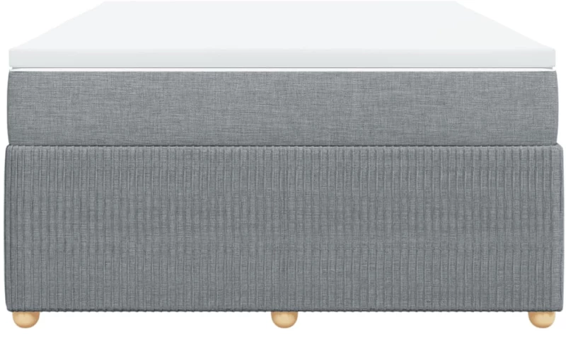 vidaXL Κρεβάτι Boxspring με Στρώμα Ανοιχτό Γκρι 140x190 εκ. Υφασμάτινο