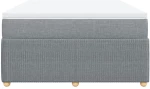 vidaXL Κρεβάτι Boxspring με Στρώμα Ανοιχτό Γκρι 140x190 εκ. Υφασμάτινο