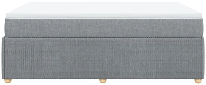vidaXL Κρεβάτι Boxspring με Στρώμα Ανοιχτό Γκρι 140x190 εκ. Υφασμάτινο
