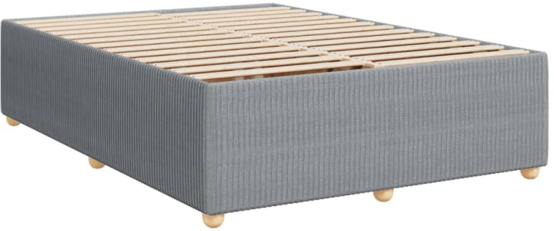 vidaXL Κρεβάτι Boxspring με Στρώμα Ανοιχτό Γκρι 140x190 εκ. Υφασμάτινο
