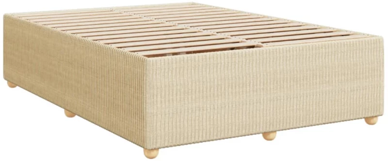 vidaXL Κρεβάτι Boxspring με Στρώμα Κρεμ 160x200 εκ. Υφασμάτινο