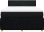 vidaXL Κρεβάτι Boxspring με Στρώμα Μαύρο 140x190 εκ. Υφασμάτινο