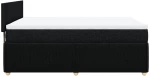 vidaXL Κρεβάτι Boxspring με Στρώμα Μαύρο 140x190 εκ. Υφασμάτινο