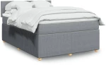 vidaXL Κρεβάτι Boxspring με Στρώμα Ανοιχτό Γκρι 140x190 εκ. Υφασμάτινο