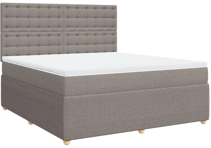 vidaXL Κρεβάτι Boxspring με Στρώμα Taupe 180x200 εκ. Υφασμάτινο