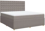 vidaXL Κρεβάτι Boxspring με Στρώμα Taupe 180x200 εκ. Υφασμάτινο