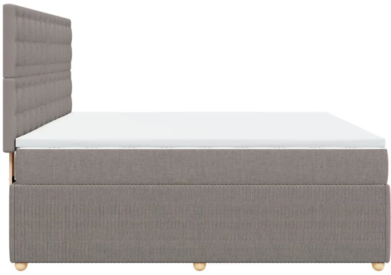 vidaXL Κρεβάτι Boxspring με Στρώμα Taupe 180x200 εκ. Υφασμάτινο