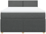 vidaXL Κρεβάτι Boxspring με Στρώμα Σκούρο Γκρι 140x200 εκ Υφασμάτινο