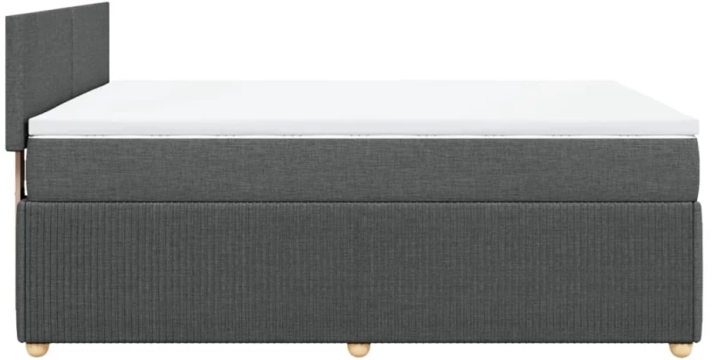 vidaXL Κρεβάτι Boxspring με Στρώμα Σκούρο Γκρι 140x200 εκ Υφασμάτινο