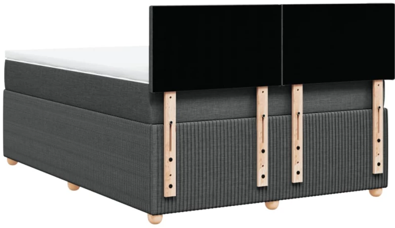 vidaXL Κρεβάτι Boxspring με Στρώμα Σκούρο Γκρι 140x200 εκ Υφασμάτινο