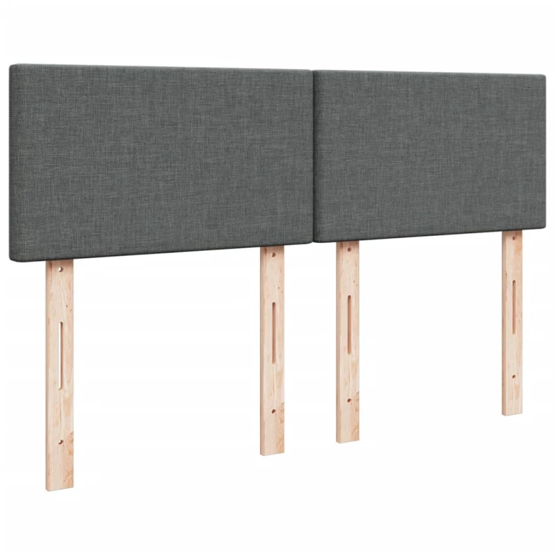 vidaXL Κρεβάτι Boxspring με Στρώμα Σκούρο Γκρι 140x200 εκ Υφασμάτινο