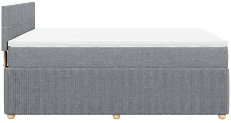 vidaXL Κρεβάτι Boxspring με Στρώμα Ανοιχτό Γκρι 140x200 εκ. Υφασμάτινο