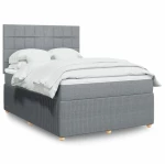 vidaXL Κρεβάτι Boxspring με Στρώμα Αν. Πράσινο 160x200εκ Υφασμάτινο