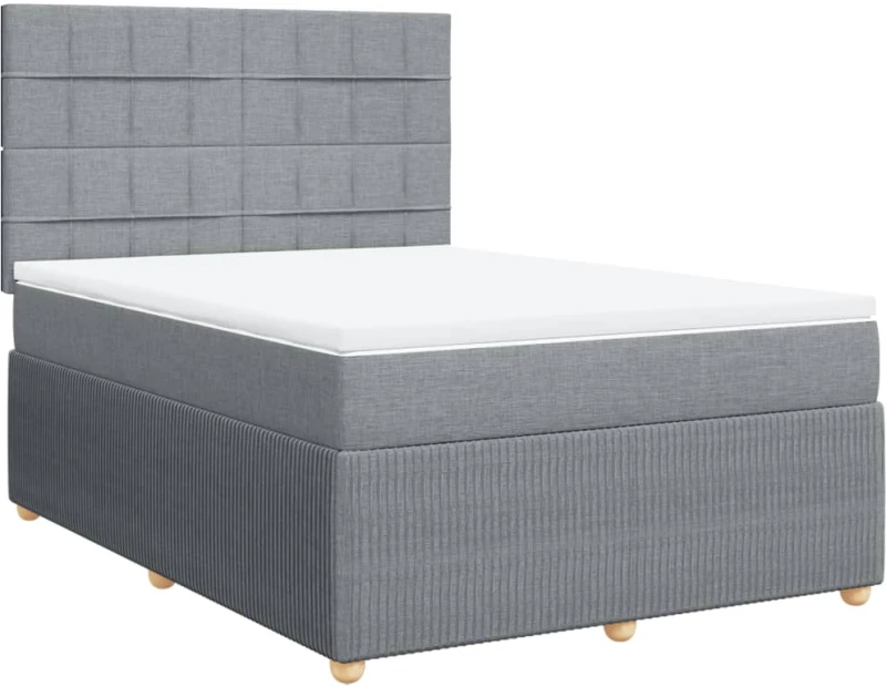 vidaXL Κρεβάτι Boxspring με Στρώμα Αν. Πράσινο 160x200εκ Υφασμάτινο