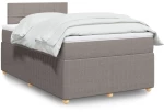vidaXL Κρεβάτι Boxspring με Στρώμα Taupe 120x200 εκ. Υφασμάτινο