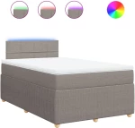 vidaXL Κρεβάτι Boxspring με Στρώμα Taupe 120x200 εκ. Υφασμάτινο