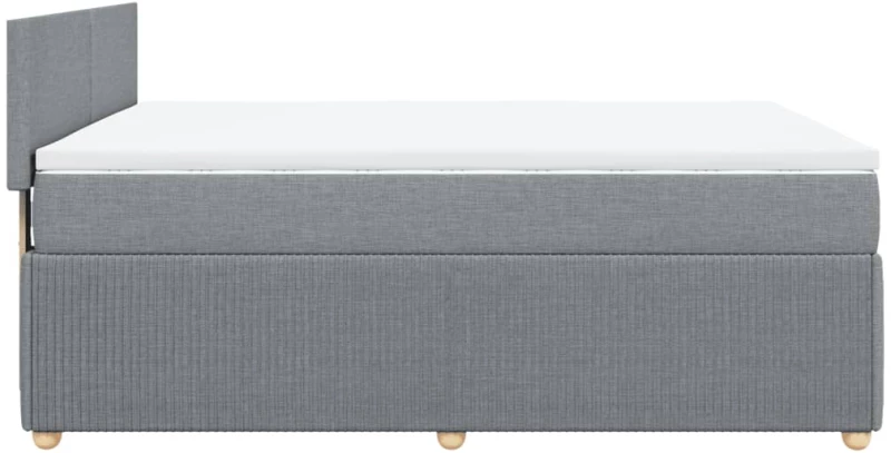 vidaXL Κρεβάτι Boxspring με Στρώμα Ανοιχτό Γκρι 140x190 εκ. Υφασμάτινο