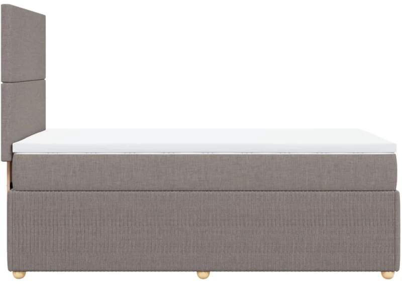 vidaXL Κρεβάτι Boxspring με Στρώμα Taupe 100 x 200 εκ. Υφασμάτινο