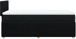 vidaXL Κρεβάτι Boxspring με Στρώμα Μαύρο 90x200 εκ. Υφασμάτινο