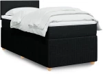 vidaXL Κρεβάτι Boxspring με Στρώμα Μαύρο 100 x 200 εκ. Υφασμάτινο