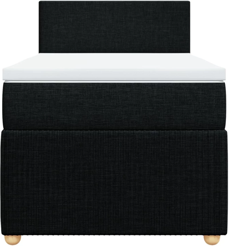 vidaXL Κρεβάτι Boxspring με Στρώμα Μαύρο 100 x 200 εκ. Υφασμάτινο