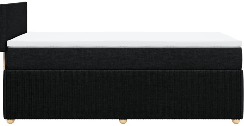 vidaXL Κρεβάτι Boxspring με Στρώμα Μαύρο 100 x 200 εκ. Υφασμάτινο