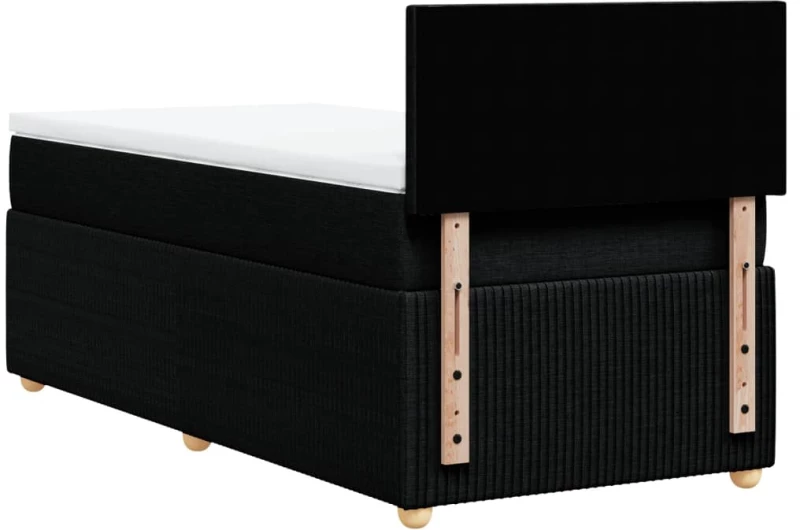 vidaXL Κρεβάτι Boxspring με Στρώμα Μαύρο 100 x 200 εκ. Υφασμάτινο
