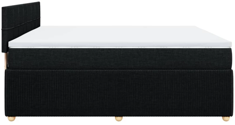 vidaXL Κρεβάτι Boxspring με Στρώμα Μαύρο 180x200 εκ. Υφασμάτινο