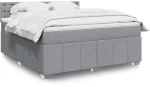 vidaXL Κρεβάτι Boxspring με Στρώμα Ανοιχτό Γκρι 180x200 εκ. Υφασμάτινο
