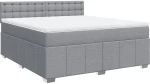 vidaXL Κρεβάτι Boxspring με Στρώμα Ανοιχτό Γκρι 180x200 εκ. Υφασμάτινο