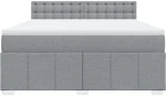 vidaXL Κρεβάτι Boxspring με Στρώμα Ανοιχτό Γκρι 180x200 εκ. Υφασμάτινο
