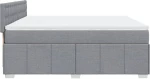vidaXL Κρεβάτι Boxspring με Στρώμα Ανοιχτό Γκρι 180x200 εκ. Υφασμάτινο