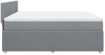 vidaXL Κρεβάτι Boxspring με Στρώμα Ανοιχτό Γκρι 180x200 εκ. Υφασμάτινο